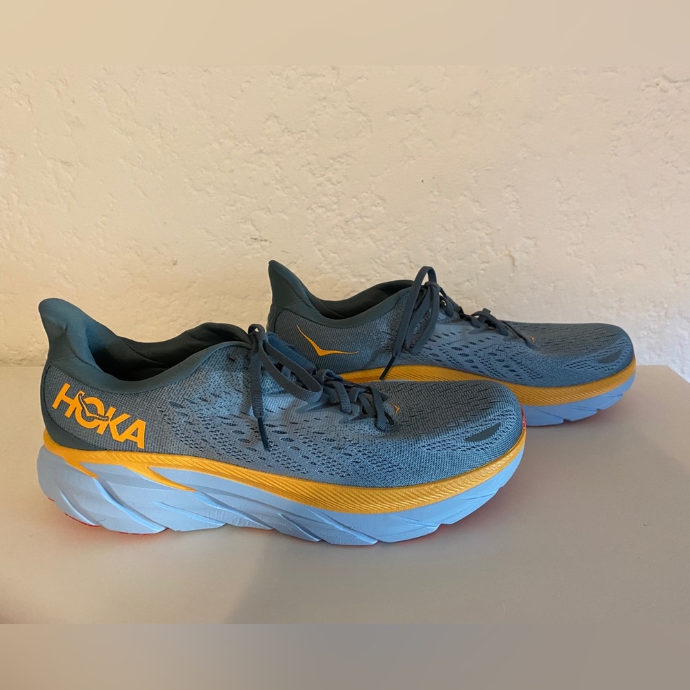 Men’s Hoka Clifton 8 Yellow/Goblin Blue/ Mt. Spring